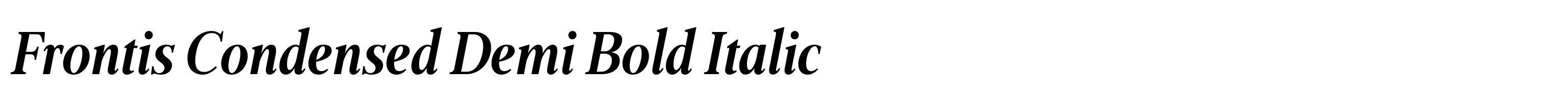 Frontis Condensed Demi Bold Italic